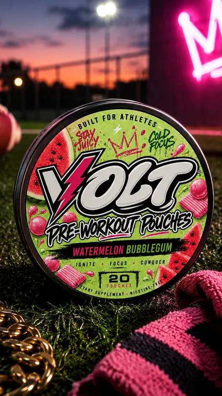 VOLT Watermelon Bubblegum tin under the lights