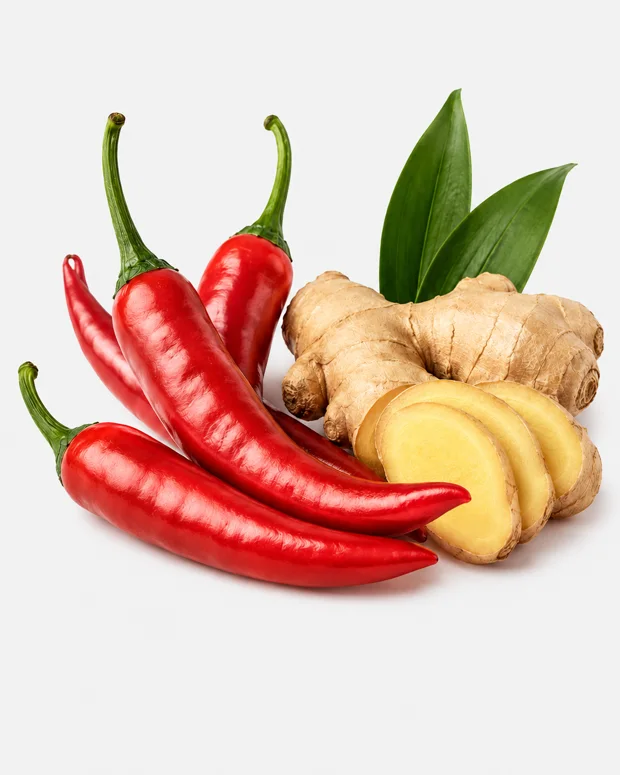 Red chili peppers and ginger
